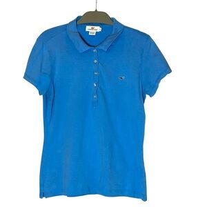 Vineyard Vines Blue Pique Cotton Stretch Polo Slim Fit Shirt Style 2K0659